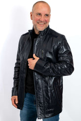 Men's leather jacket Eddie Blue